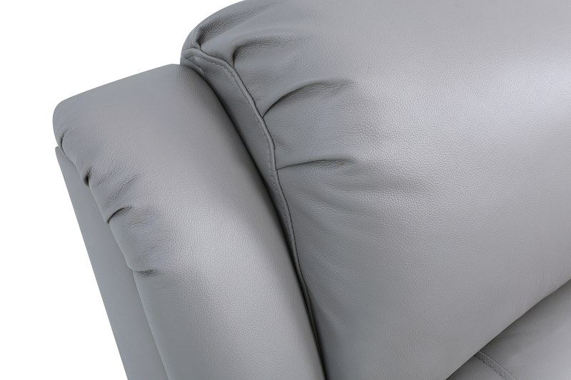 Marcel 39” Genuine Leather Power Reclining Chair with USB Port – Calm Grey