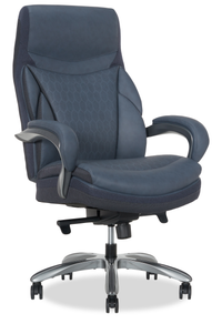 Shaquille O’Neal Home Maximos 29.5” Big & Tall High Back Executive Office Chair with Extended Headrest – Blue 