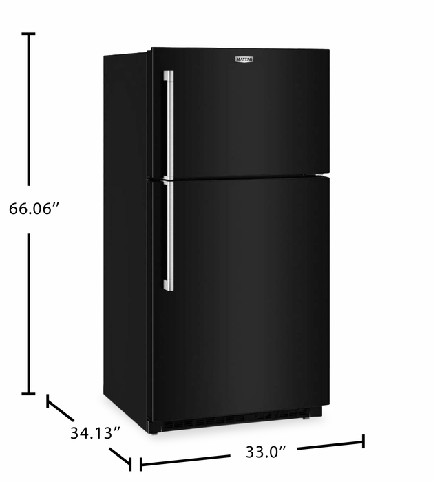 Maytag 33\" 21 Cu. Ft. Wide Top Mount Refrigerator with Garage Mode - Black - MRTX5121TB