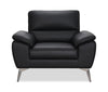 Mystic 41.7” Contemporary Genuine Leather Chair - Black | Fauteuil contemporain Mystic de 41,7 po en cuir véritable - noir
