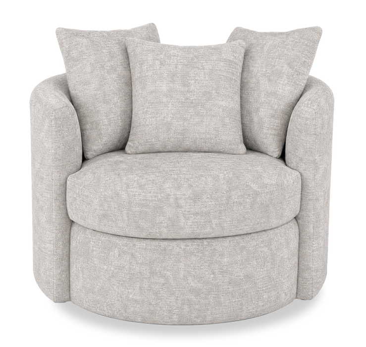 Made in Canada Sofa Lab Customizable Nest 42\" Fabric Swivel Accent Chair – Plush Oyster 