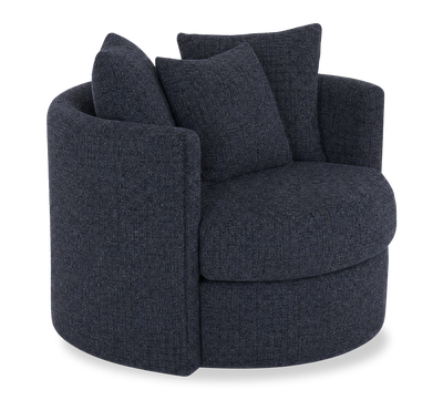 Made in Canada Sofa Lab Customizable Nest 42" Fabric Swivel Accent Chair – Chenille Pacific  | Fauteuil d’appoint pivotant personnalisable Nest de Sofa Lab de 42 po fabriqué au Canada en tissu - Chenille Pacific