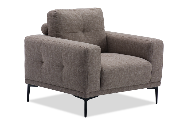 Nola 39” Fabric Chair with Removable Back Cushion – Mocha 