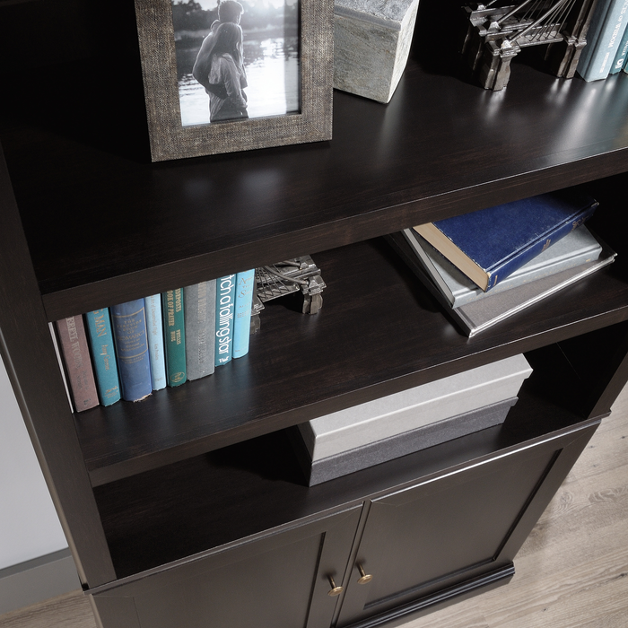 Oryn 35.28” 5-Shelf Bookcase with Storage – Estate Black