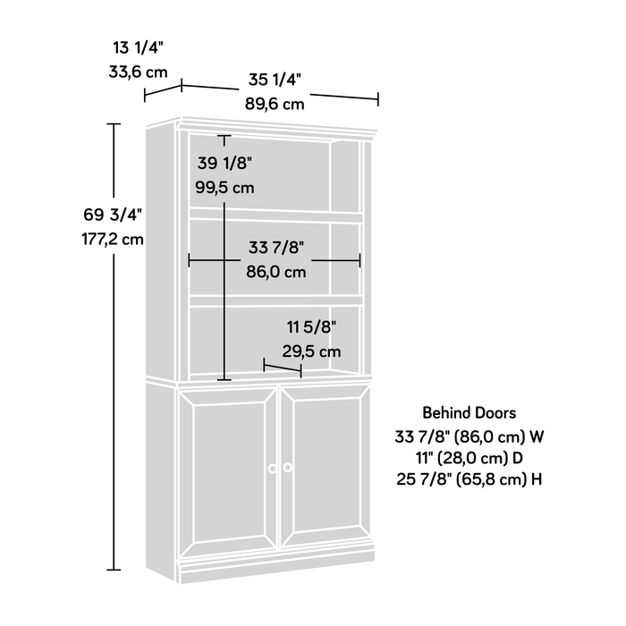 Oryn 35.28” 5-Shelf Bookcase with Storage – Glacier Oak