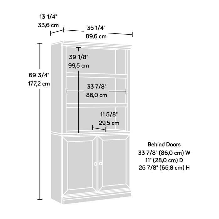 Oryn 35.28” 5-Shelf Bookcase with Storage – Pacific Maple