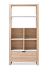 Oscar 36" Contemporary Bookcase with File Drawer – Weathered White and Faux Marble | Bibliothèque contemporaine Owen de 36 po avec tiroir classeur - blanc vieilli et imitation de marbre