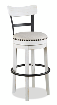 Otis Bar Height Stool with Swivel Seat & Vegan Leather Fabric, 30.5