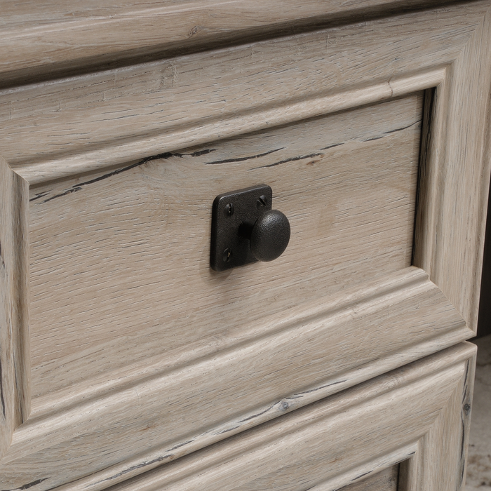 Palladia 65.12\" L-Shaped Desk with 3 Drawers – Split Oak