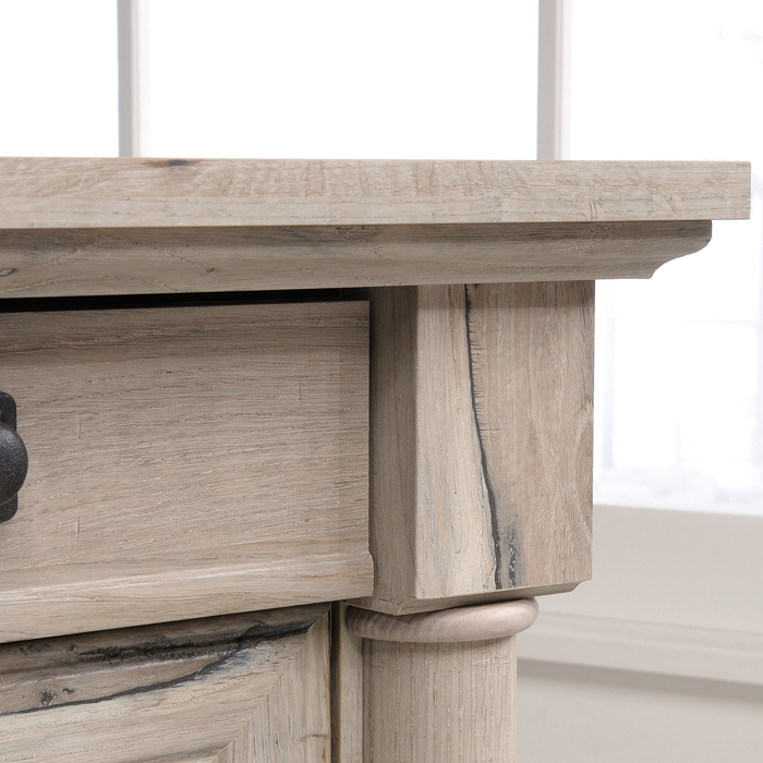 Palladia 65.12\" L-Shaped Desk with 3 Drawers – Split Oak