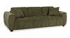Made in Canada Pebble 96\" Fabric Sofa with Matching Accent Pillows - Green