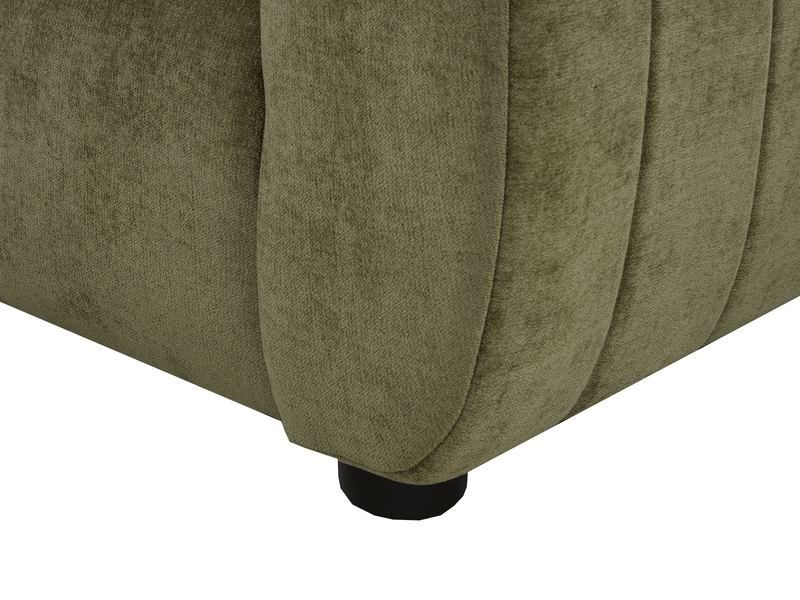 Made in Canada Pebble 96\" Fabric Sofa with Matching Accent Pillows - Green