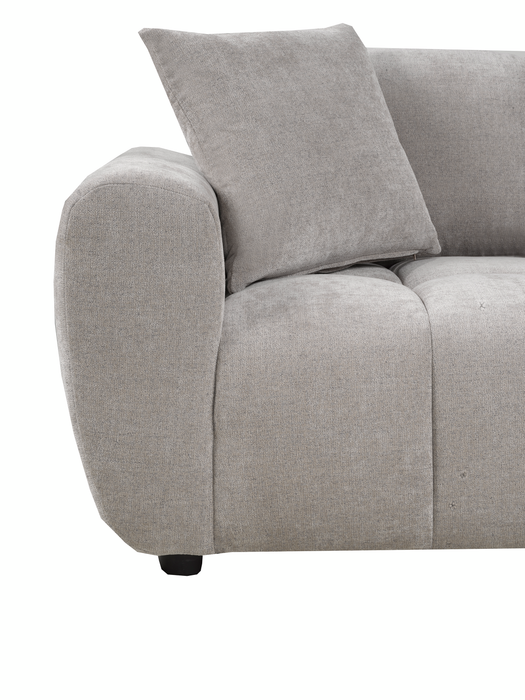 Made in Canada Pebble 70\" Fabric Loveseat with Matching Accent Pillows - Grey