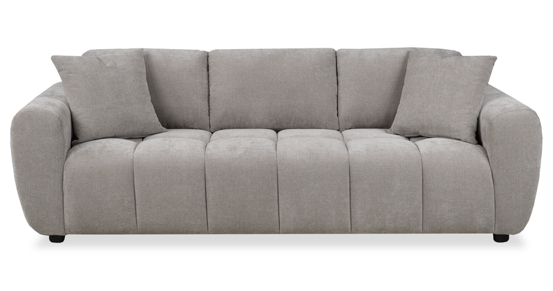 Made in Canada Pebble 96\" Fabric Sofa with Matching Accent Pillows - Grey