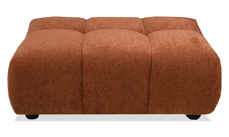 Made in Canada Pebble 42\" Fabric Ottoman - Orange