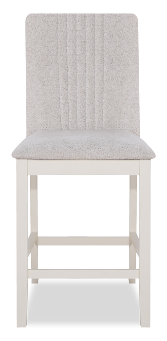 Piper 7pc Counter-Height Dining Set with Table & 6 Chairs, 60-72\" Extension, Storage – White