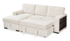 Pocket 2-piece Left-facing Linen-Look Fabric Sleeper Sectional with Storage - Beige | Sofa-lit sectionnel de gauche Pocket 2 pièces en tissu d’apparence lin avec rangement - beige