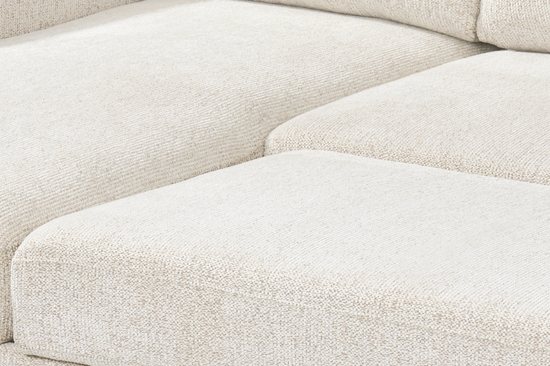 Pocket 2-piece Left-facing Linen-Look Fabric Sleeper Sectional with Storage - Beige