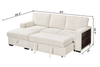 Pocket 2-piece Left-facing Linen-Look Fabric Sleeper Sectional with Storage - Beige | Sofa-lit sectionnel de gauche Pocket 2 pièces en tissu d’apparence lin avec rangement - beige