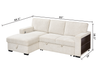 Pocket 2-piece Left-facing Linen-Look Fabric Sleeper Sectional with Storage - Beige | Sofa-lit sectionnel de gauche Pocket 2 pièces en tissu d’apparence lin avec rangement - beige