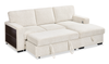 Pocket 2-piece Right-facing Linen-Look Fabric Sleeper Sectional with Storage - Beige | Sofa-lit sectionnel de droite Pocket 2 pièces en tissu d’apparence lin avec rangement - beige