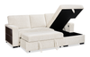 Pocket 2-piece Right-facing Linen-Look Fabric Sleeper Sectional with Storage - Beige | Sofa-lit sectionnel de droite Pocket 2 pièces en tissu d’apparence lin avec rangement - beige