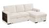 Pocket 2-piece Right-facing Linen-Look Fabric Sleeper Sectional with Storage - Beige | Sofa-lit sectionnel de droite Pocket 2 pièces en tissu d’apparence lin avec rangement - beige
