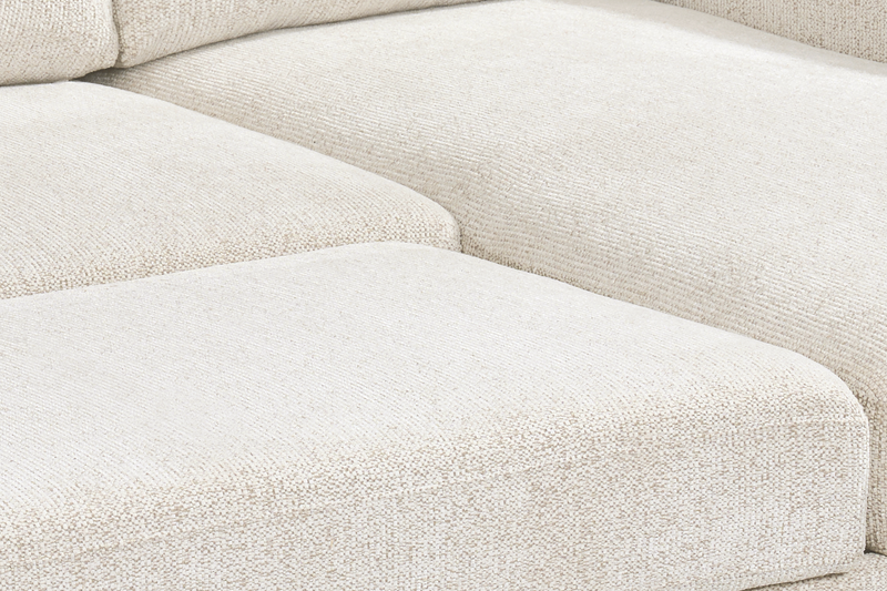 Pocket 2-piece Right-facing Linen-Look Fabric Sleeper Sectional with Storage - Beige