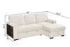 Pocket 2-piece Right-facing Linen-Look Fabric Sleeper Sectional with Storage - Beige | Sofa-lit sectionnel de droite Pocket 2 pièces en tissu d’apparence lin avec rangement - beige