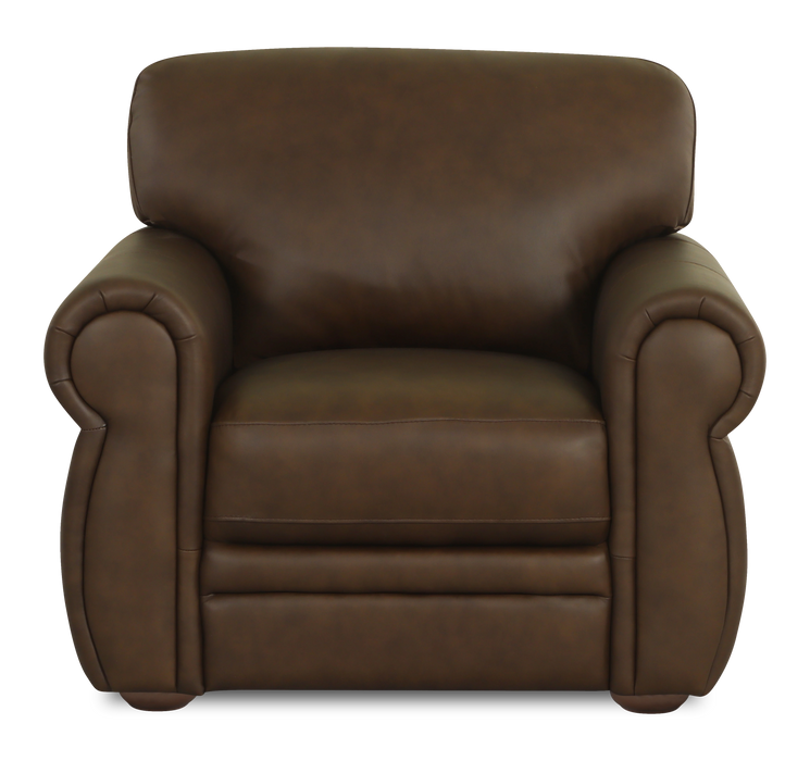 Chateau d’Ax Porto 45\" 100% Genuine Leather Accent Chair - Chocolate 