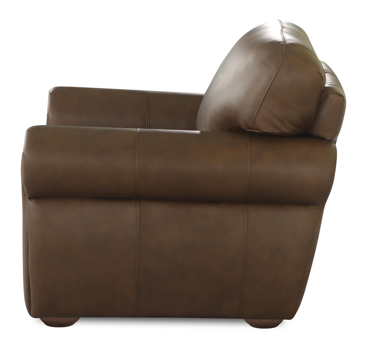 Chateau d’Ax Porto 45\" 100% Genuine Leather Accent Chair - Chocolate 