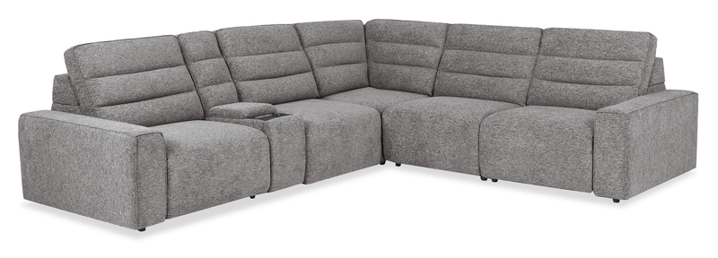 Shaquille O’Neal Home Prestige 6-Piece Sectional with Power Reclining – Grey