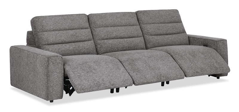 Shaquille O’Neal Home Prestige 3-Piece Power Reclining Sofa – Grey 