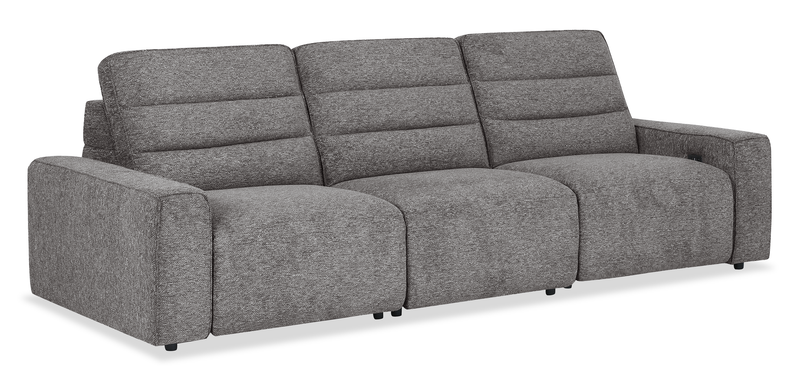 Shaquille O’Neal Home Prestige 3-Piece Power Reclining Sofa – Grey 