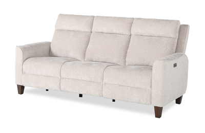 Primrose 81” Chenille Fabric Power Reclining Sofa with Power Headrest – Linen | Sofa à inclinaison électrique Primrose de 81 po en tissu de chenille avec appuie-tête électrique - lin