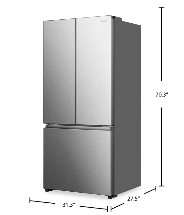Hisense 32\" 19.3 Cu. Ft. Counter-Depth French Door Refrigerator - Stainless Steel - RF19A3CSEI