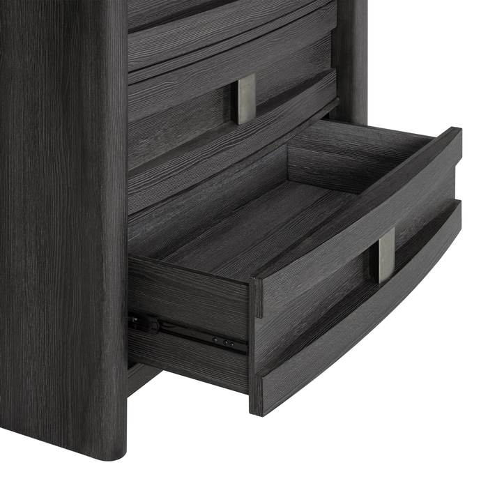 Rocco Bedroom Chest of Drawers, 5-Drawer, 36\"W x 52\"H - Dark Grey