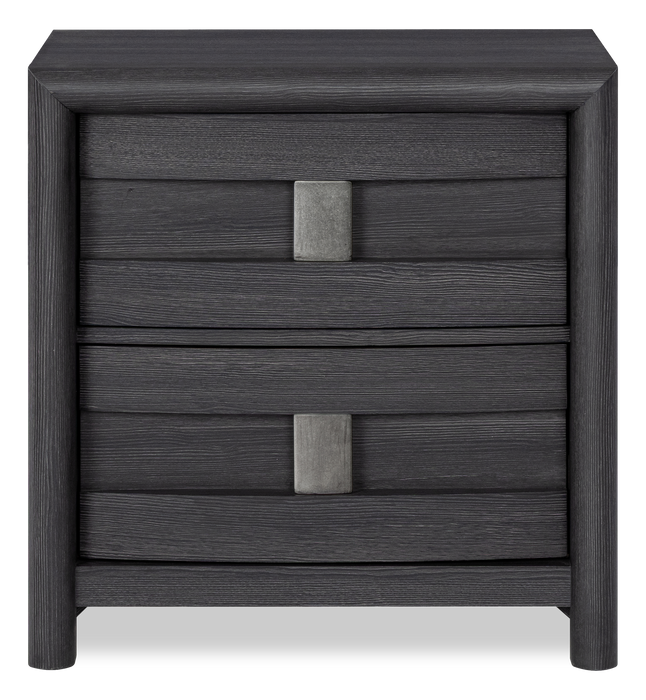 Rocco 6pc Bedroom Set, LED Storage Bed, Dresser, Mirror & Nightstand, Dark Grey - King Size