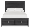 Rocco Storage Bed with 2 Built-In Footboard Drawers & LED Lit Headboard, Dark Grey - Queen Size  | Lit de rangement Rocco avec 2 tiroirs de pied de lit intégrés et tête de lit illuminée à DEL, gris foncé - format grand lit