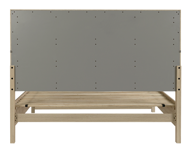 Rocco Storage Bed with 2 Built-In Footboard Drawers & LED Lit Headboard, Light Brown - King Size