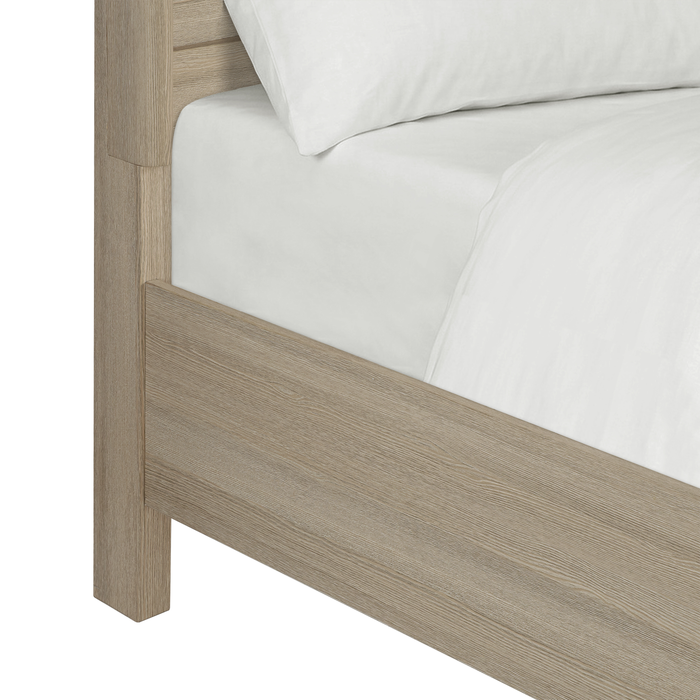 Rocco Storage Bed with 2 Built-In Footboard Drawers & LED Lit Headboard, Light Brown - Queen Size