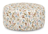 Made in Canada Customizable Sofa Lab Round 38" Fabric Ottoman – Rose Accent Fabric | Pouf courbé personnalisable de Sofa Lab de 38 po fabriqué au Canada en tissu - tissu décoratif Rose