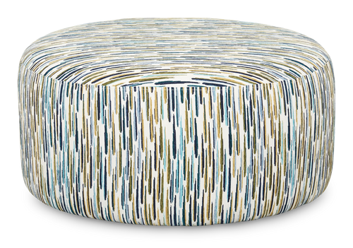 Made in Canada Customizable Sofa Lab Round 38" Fabric Ottoman – Capri Accent Fabric  