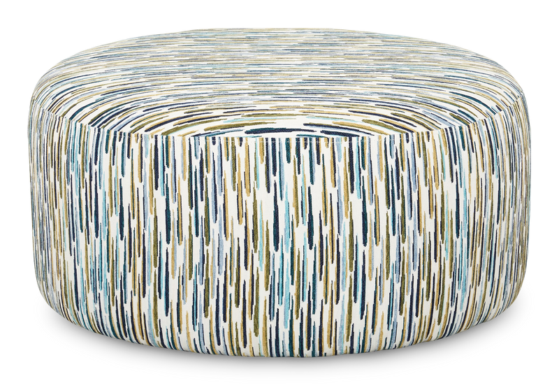 Made in Canada Customizable Sofa Lab Round 38\" Fabric Ottoman – Capri Accent Fabric 