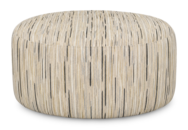 Made in Canada Customizable Sofa Lab Round 38\" Fabric Ottoman – Mineral Accent Fabric 