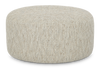 Made in Canada Customizable Sofa Lab Round 38\" Fabric Ottoman – Rust Accent Fabric 