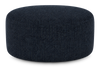 Made in Canada Customizable Sofa Lab Round 38" Fabric Ottoman – Chenille Pacific | Pouf courbé personnalisable de Sofa Lab de 38 po fabriqué au Canada en tissu - Chenille Pacific
