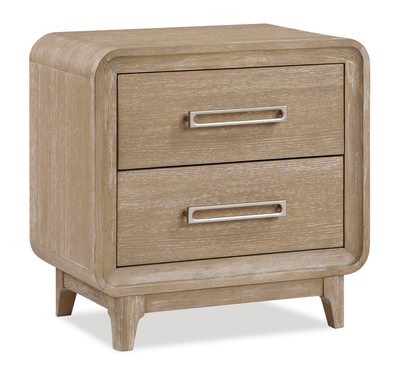 Sasha Bedside 2-Drawer Nightstand, 28"W x 27"H - Natural Oak Brown | Table de nuit Sasha de 28 po (L) x 27 po (H) à 2 tiroirs - brun chêne naturel