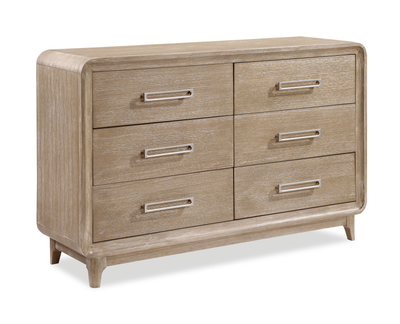 Sasha Bedroom 6-Drawer Dresser, 62"W x 38"H - Natural Oak Brown | Commode de chambre à coucher Sasha de 62 po (L) x 38 po (H) à 6 tiroirs - brun chêne naturel