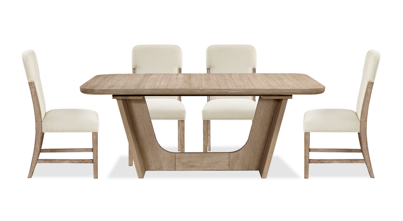 Austin 5pc Extension Dining Set with Table & 4 Chairs, 82-94\"W - Taupe & Natural Oak Brown